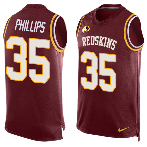 Men's Limited Dashaun Phillips Nike Jersey Red - #35 Player Name & Number Tank Top NFL Washington Redskins